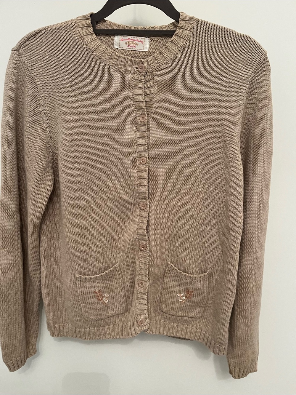 Vintage Style Women's Taupe Cardigan Sweater